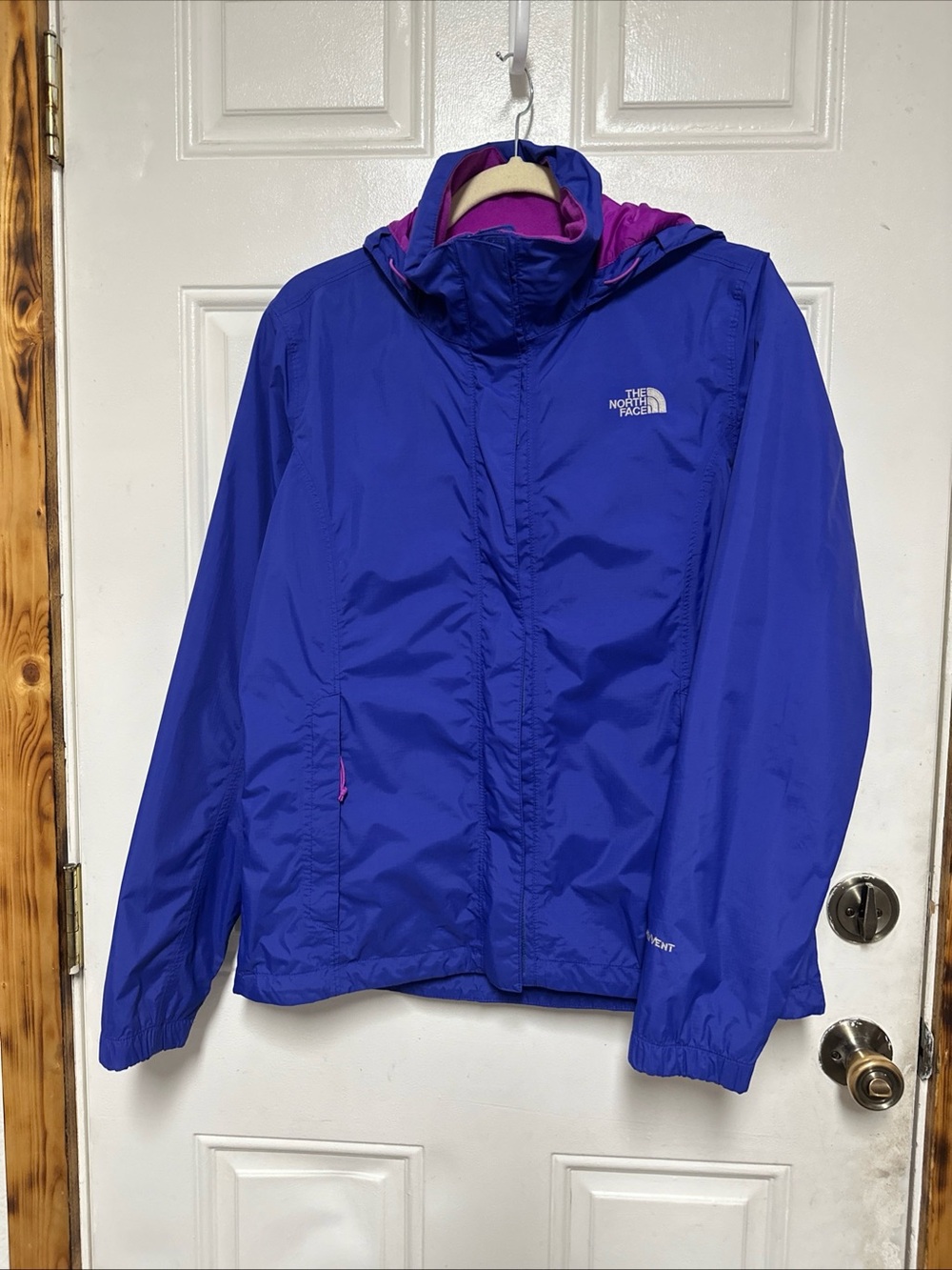 The North Face Women's Blue Hooded Waterproof Hyvent Jacket Size Medium